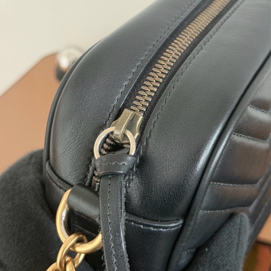 #全網最便宜 Gucci Marmont 黑金馬夢相機包-12