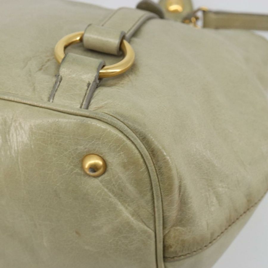 【日本直送】Miu Miu 手提包 皮革 兩用 米色 金色 正品 194764V-14