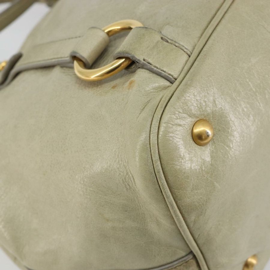【日本直送】Miu Miu 手提包 皮革 兩用 米色 金色 正品 194764V-17