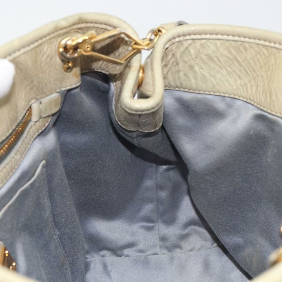 【日本直送】Miu Miu 手提包 皮革 兩用 米色 金色 正品 194764V-20