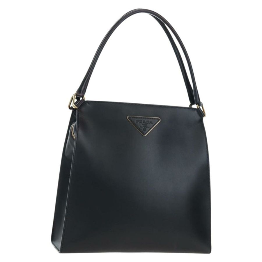【日本直送】PRADA 黑色金色皮革肩背包,正品 190350V-0