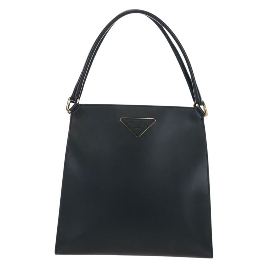 【日本直送】PRADA 黑色金色皮革肩背包,正品 190350V-12