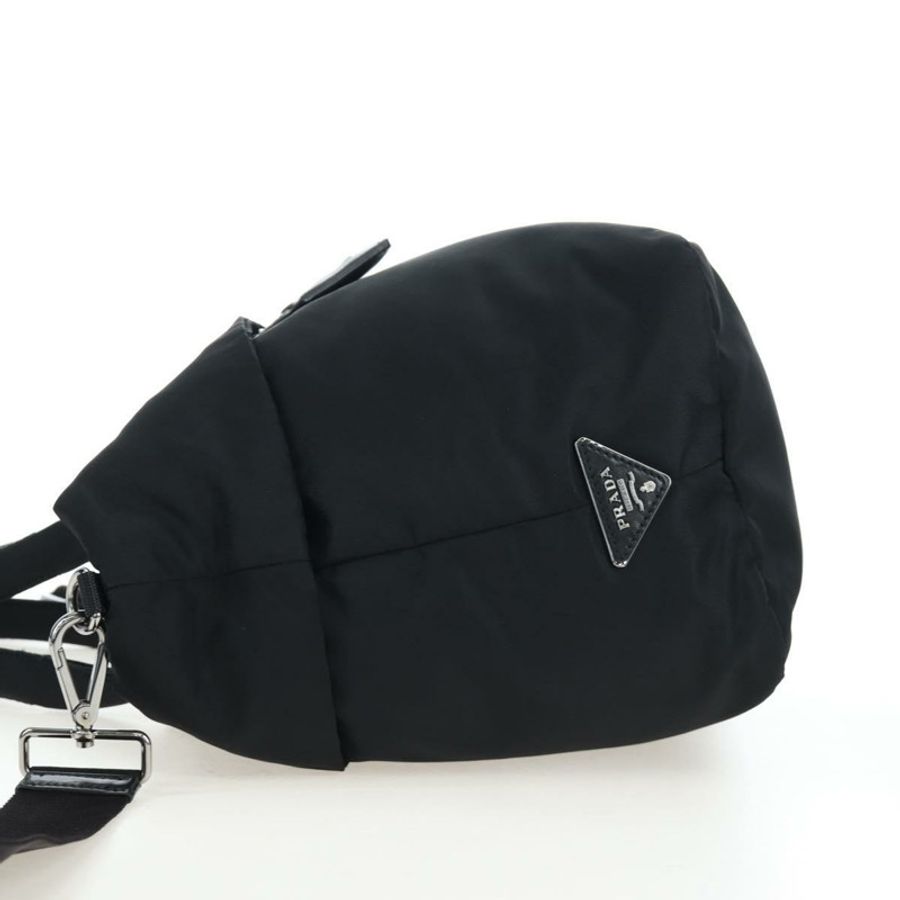 【日本直送】PRADA 雙面手袋 尼龍材質 2way 黑色 銀色 Auth 192253V-2