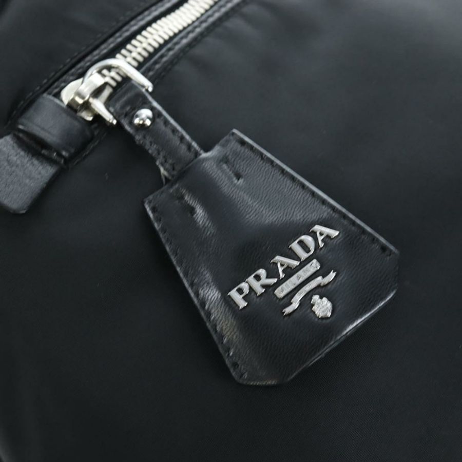 【日本直送】PRADA 雙面手袋 尼龍材質 2way 黑色 銀色 Auth 192253V-21