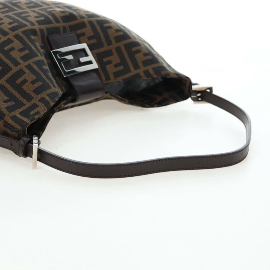 【日本直送】FENDI Zucca帆布Mamma Baguette單肩包 棕色/黑色 正品 am12058V-6