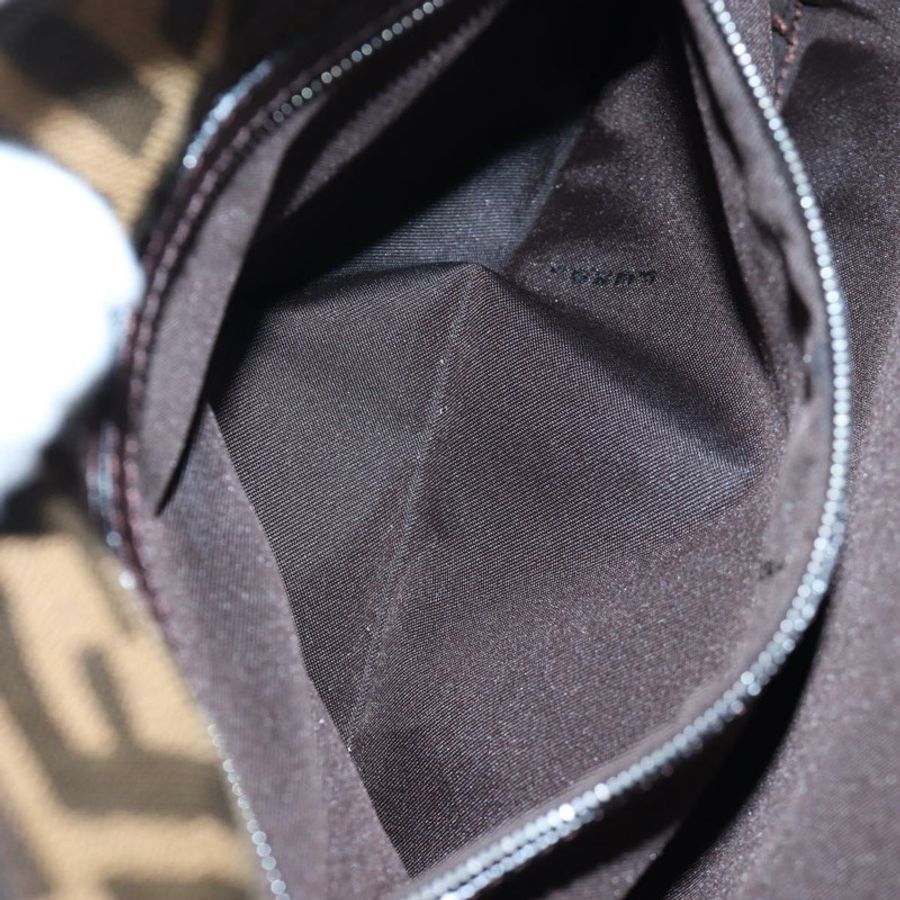【日本直送】FENDI Zucca帆布Mamma Baguette單肩包 棕色/黑色 正品 am12058V-23