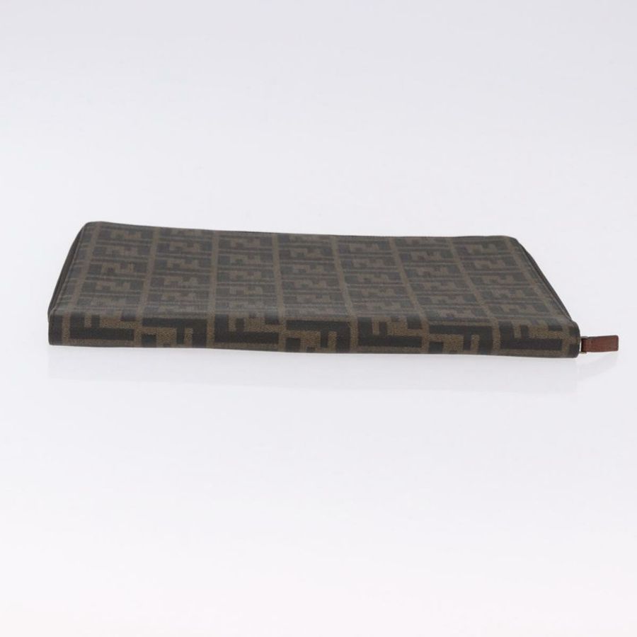 【日本直送】FENDI Zucca帆布檔案包 PVC棕色銀色 正品 191966V-2
