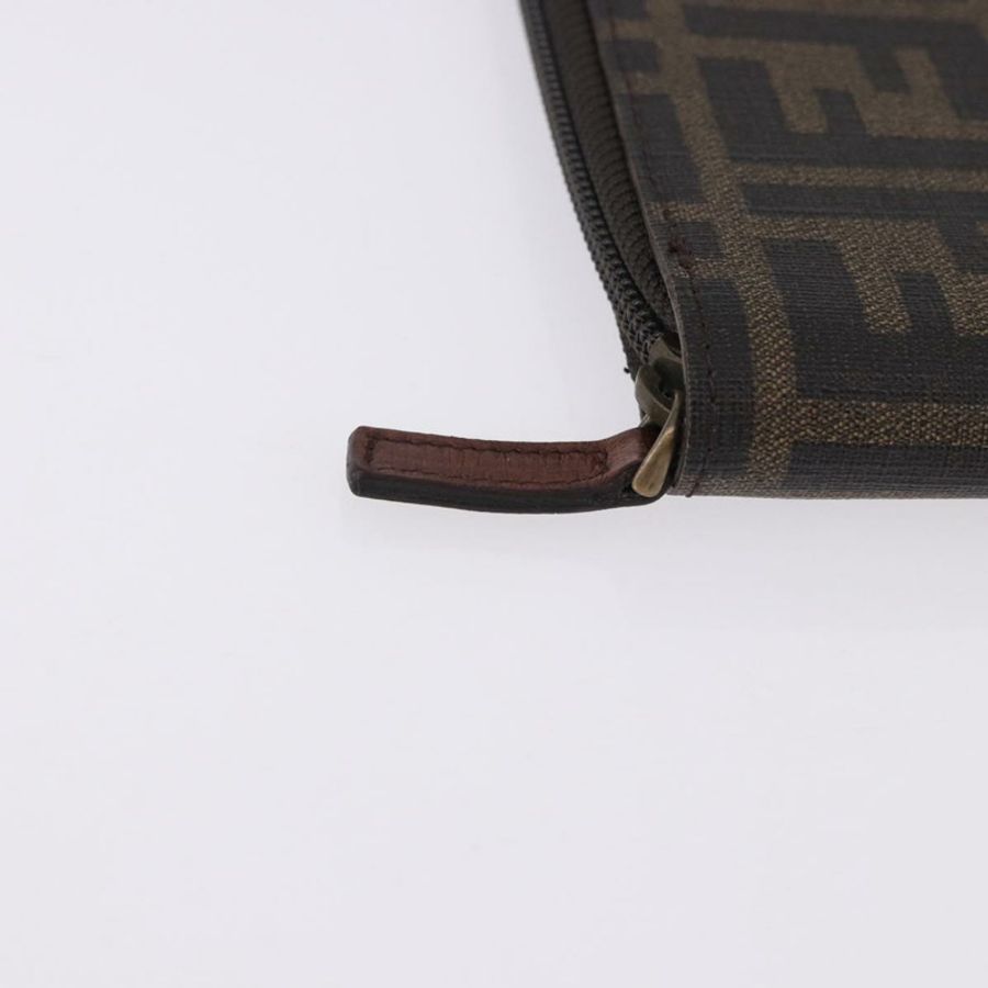 【日本直送】FENDI Zucca帆布檔案包 PVC棕色銀色 正品 191966V-7