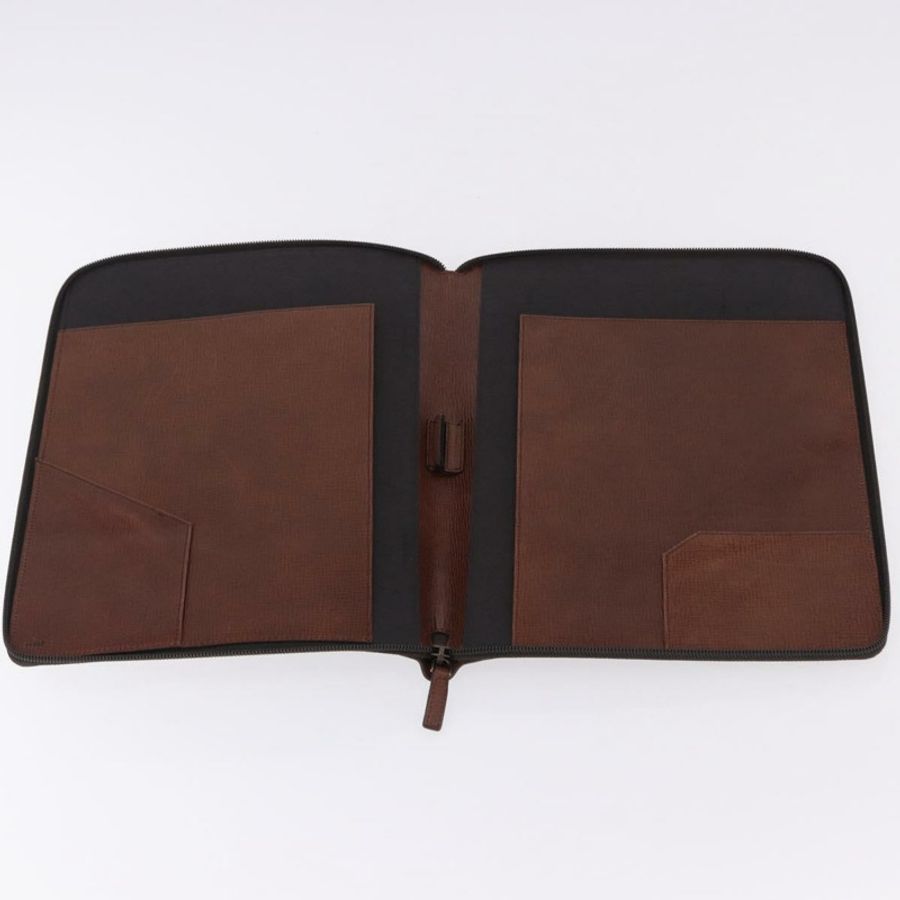 【日本直送】FENDI Zucca帆布檔案包 PVC棕色銀色 正品 191966V-8