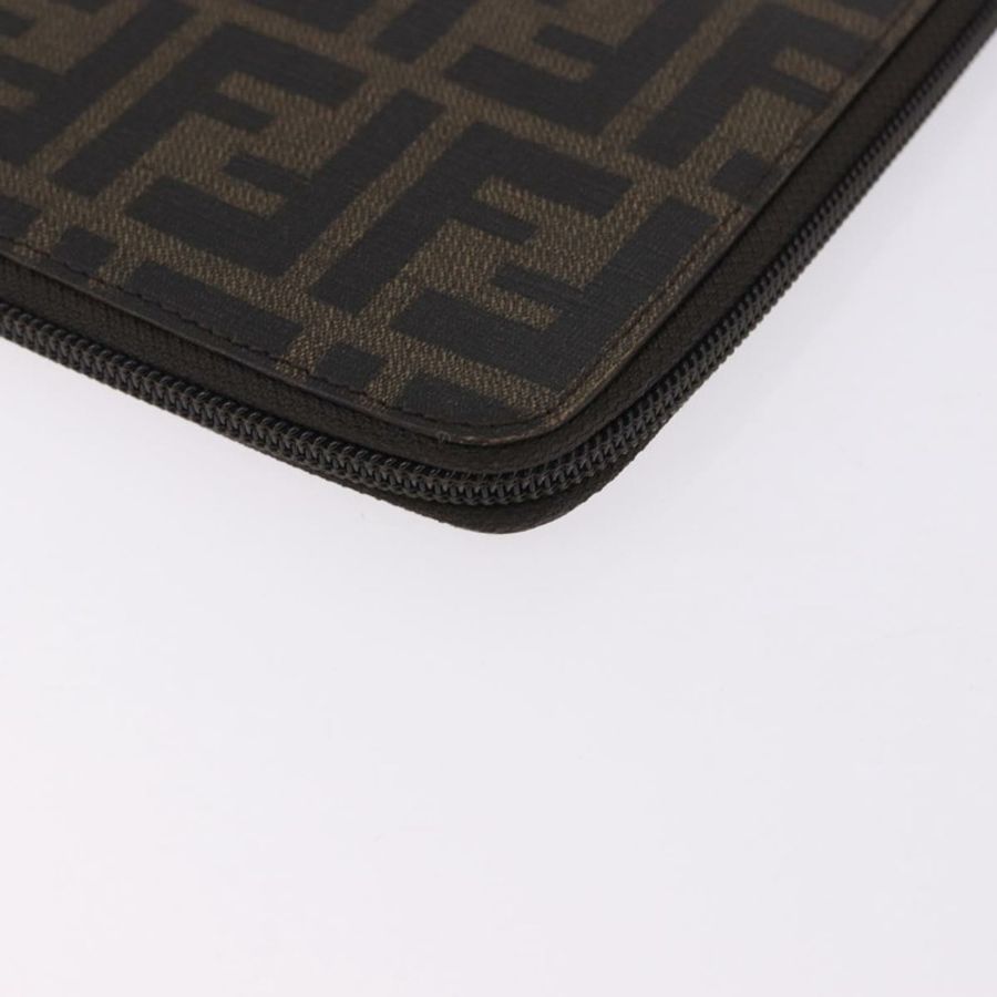 【日本直送】FENDI Zucca帆布檔案包 PVC棕色銀色 正品 191966V-15