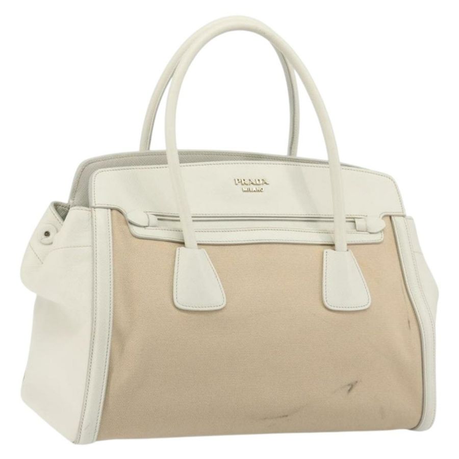 【日本直送】PRADA 手提包 帆布 米色 金色 正品 192530A-0