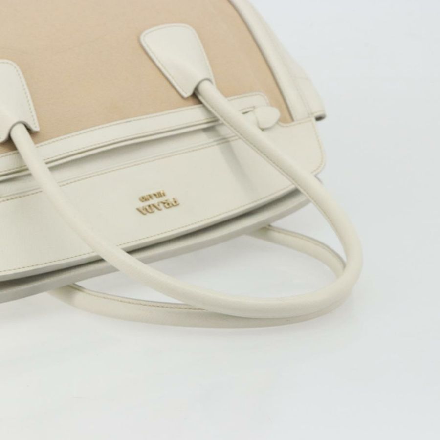 【日本直送】PRADA 手提包 帆布 米色 金色 正品 192530A-6