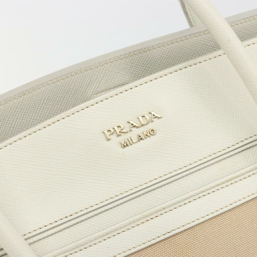 【日本直送】PRADA 手提包 帆布 米色 金色 正品 192530A-19