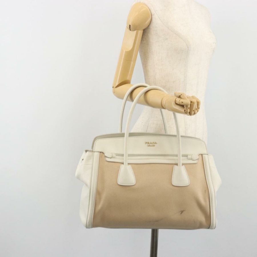 【日本直送】PRADA 手提包 帆布 米色 金色 正品 192530A-27