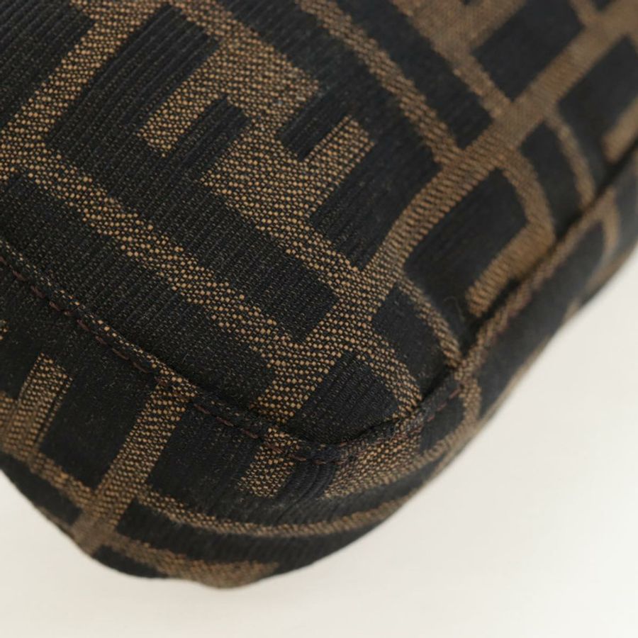 【日本直送】FENDI Zucca帆布Mamma Baguette單肩包 棕色/黑色 正品 192460M-17