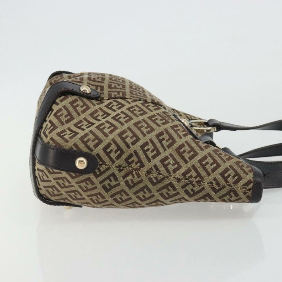 【日本直送】FENDI Zucchino帆布手提包 米色 金色 正品 192524A-2