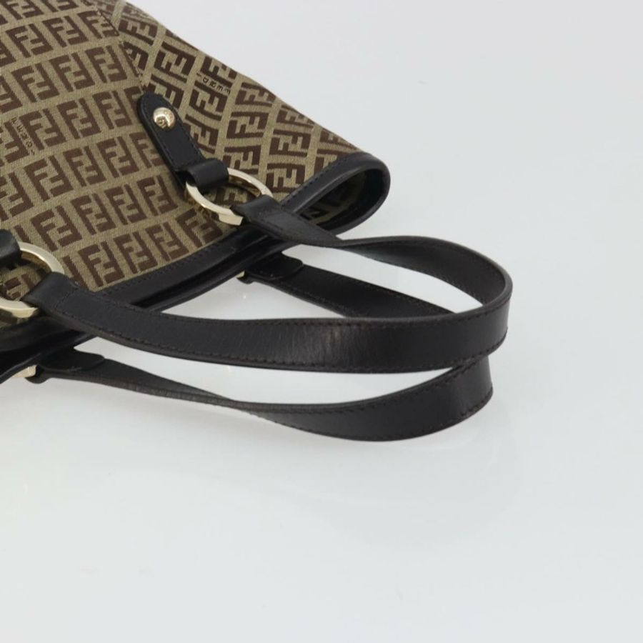 【日本直送】FENDI Zucchino帆布手提包 米色 金色 正品 192524A-6