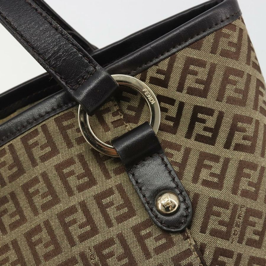 【日本直送】FENDI Zucchino帆布手提包 米色 金色 正品 192524A-9