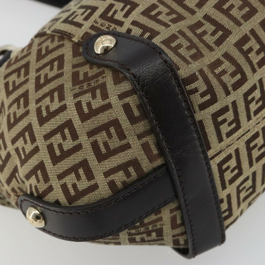【日本直送】FENDI Zucchino帆布手提包 米色 金色 正品 192524A-13