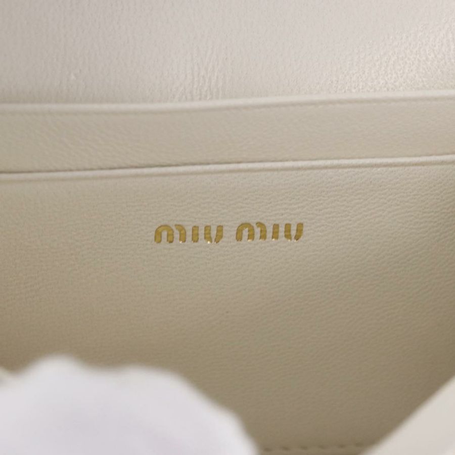 【日本直送】Miu Miu Matelasse 鏈條肩包 白色皮革 正品 194749M-18
