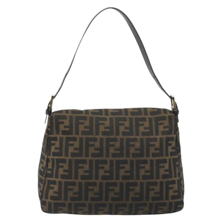 【日本直送】FENDI Zucca帆布Mamma Baguette單肩包 棕色/黑色 正品 193423V-1