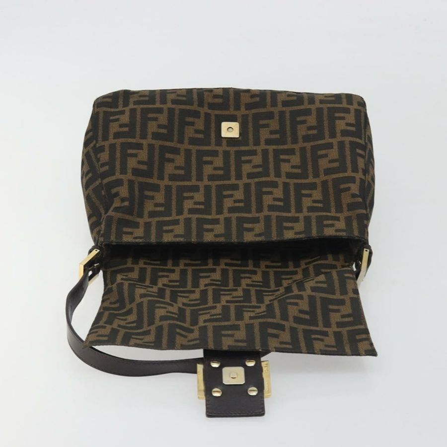 【日本直送】FENDI Zucca帆布Mamma Baguette單肩包 棕色/黑色 正品 193423V-20