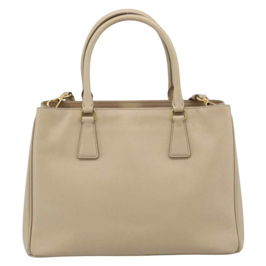 【日本直送】PRADA Galleria 手提包 Safiano 2way 米色金色 Auth 194655A-1