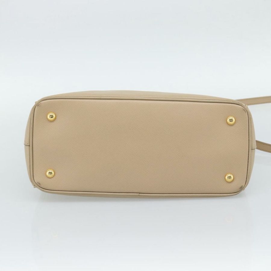 【日本直送】PRADA Galleria 手提包 Safiano 2way 米色金色 Auth 194655A-4