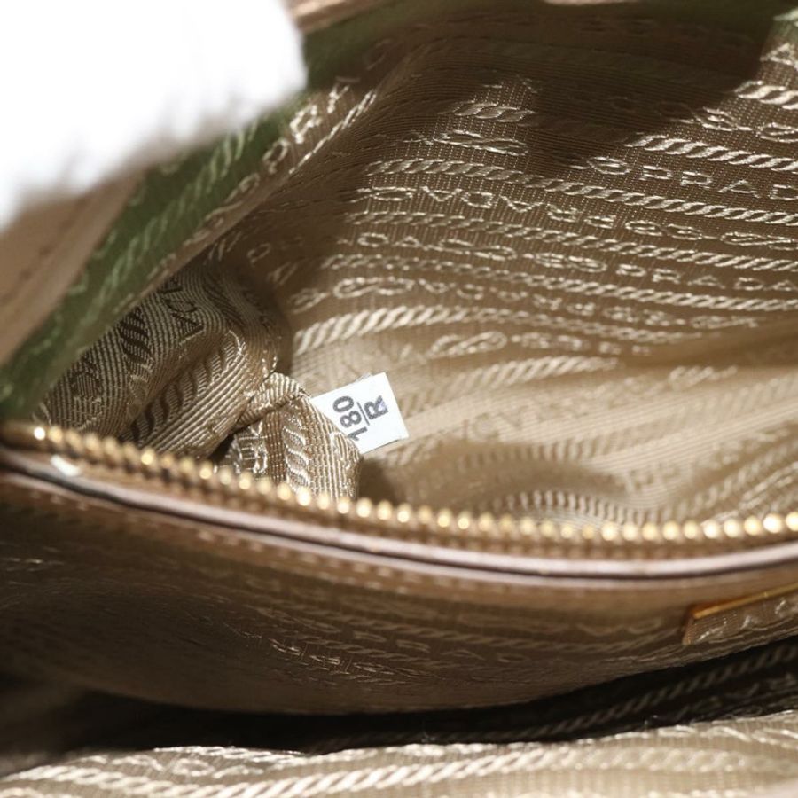 【日本直送】PRADA Galleria 手提包 Safiano 2way 米色金色 Auth 194655A-11