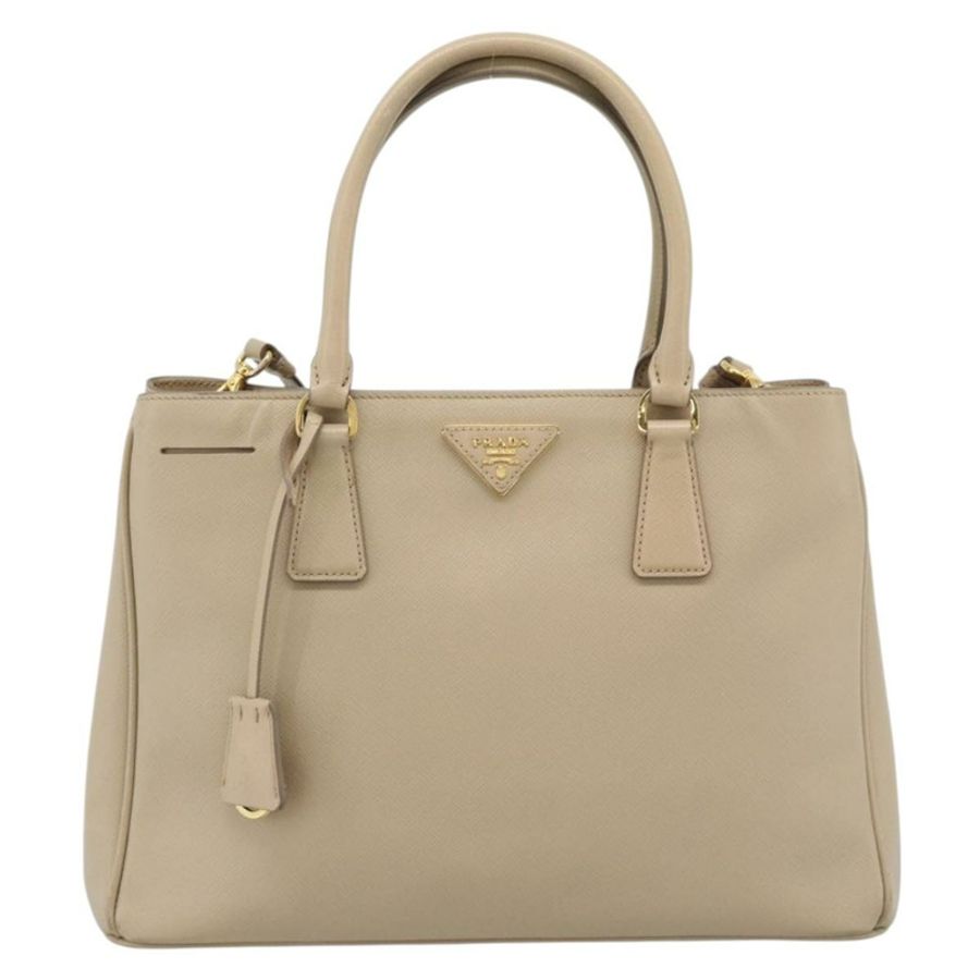 【日本直送】PRADA Galleria 手提包 Safiano 2way 米色金色 Auth 194655A-12
