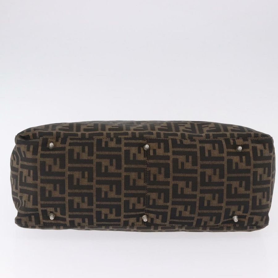 【日本直送】FENDI Zucca帆布手提包 棕色 銀色 正品 ka5463A-4