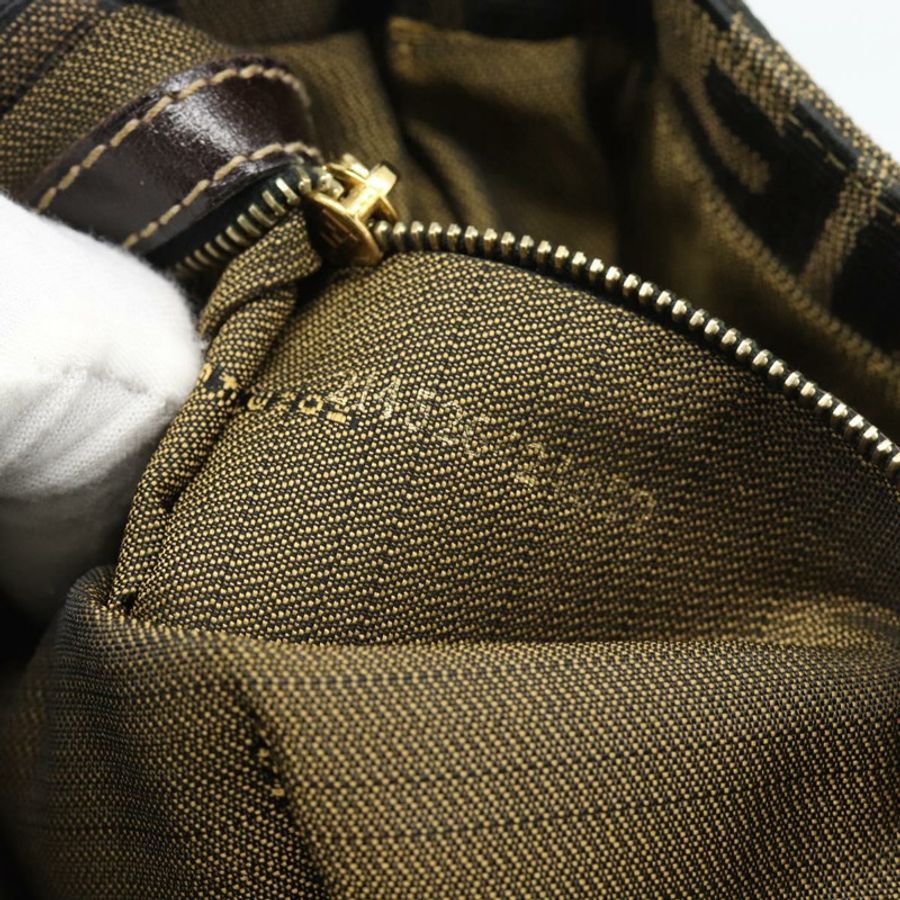 【日本直送】FENDI Zucca帆布Mamma Baguette單肩包 棕色/黑色 正品 195009M-10