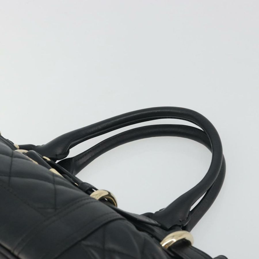 【日本直送】BURBERRY 手提包 皮革 黑色 金色 正品 am12226V-7