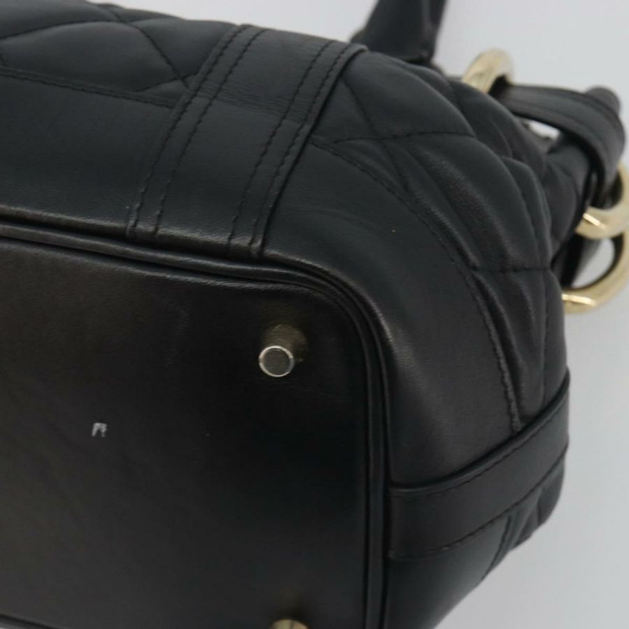 【日本直送】BURBERRY 手提包 皮革 黑色 金色 正品 am12226V-8