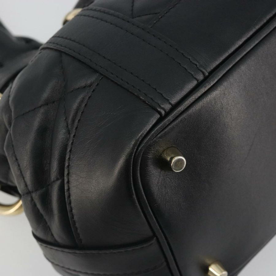 【日本直送】BURBERRY 手提包 皮革 黑色 金色 正品 am12226V-13