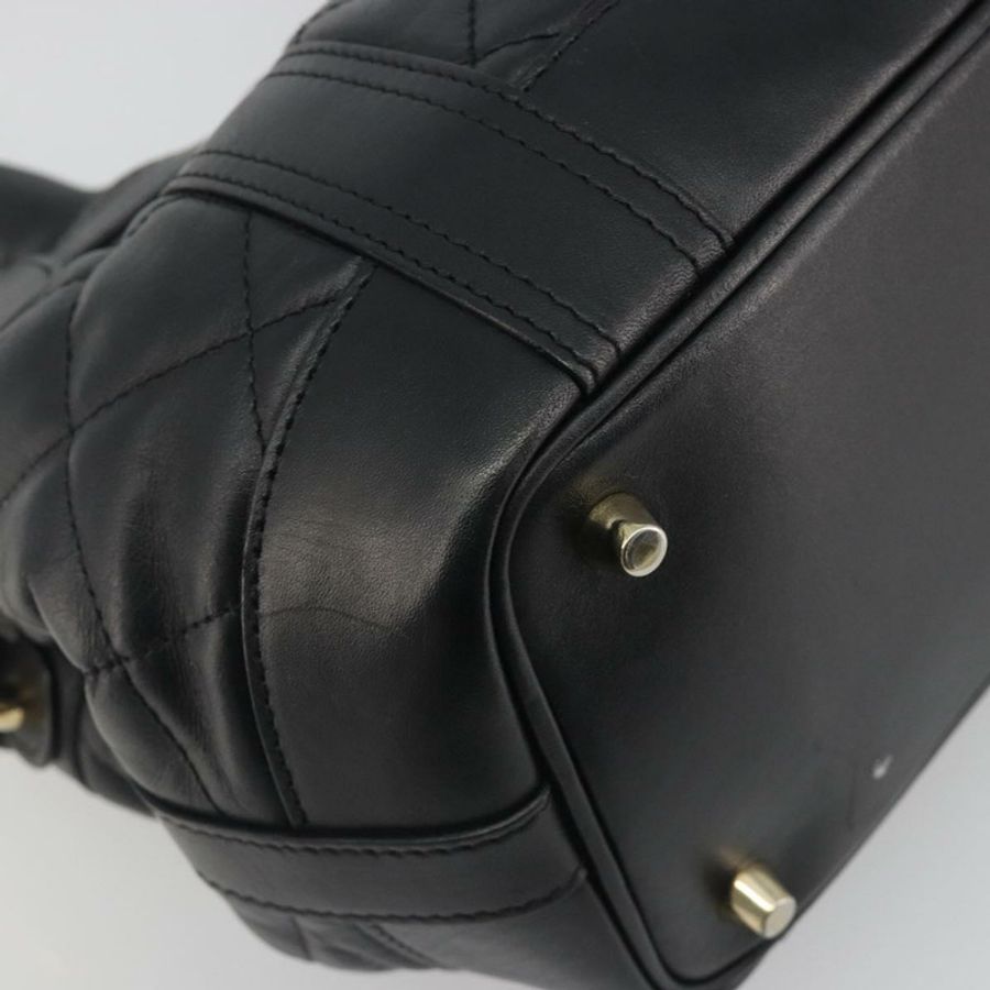 【日本直送】BURBERRY 手提包 皮革 黑色 金色 正品 am12226V-15