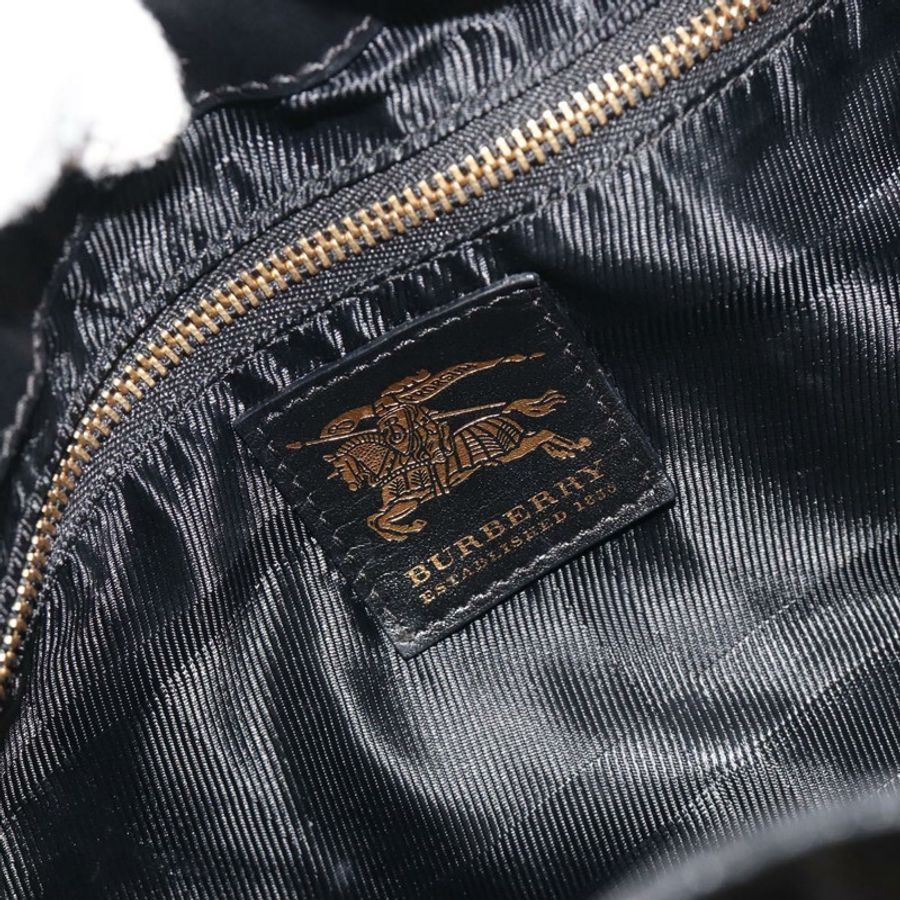 【日本直送】BURBERRY 手提包 皮革 黑色 金色 正品 am12226V-17