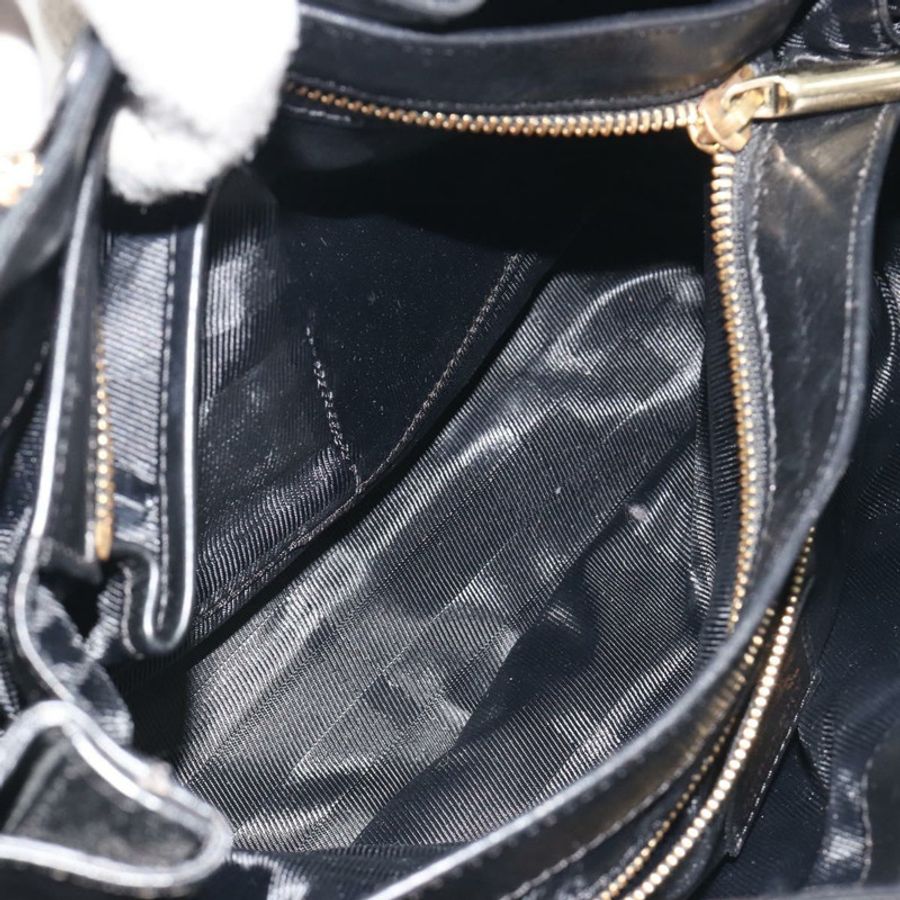 【日本直送】BURBERRY 手提包 皮革 黑色 金色 正品 am12226V-23