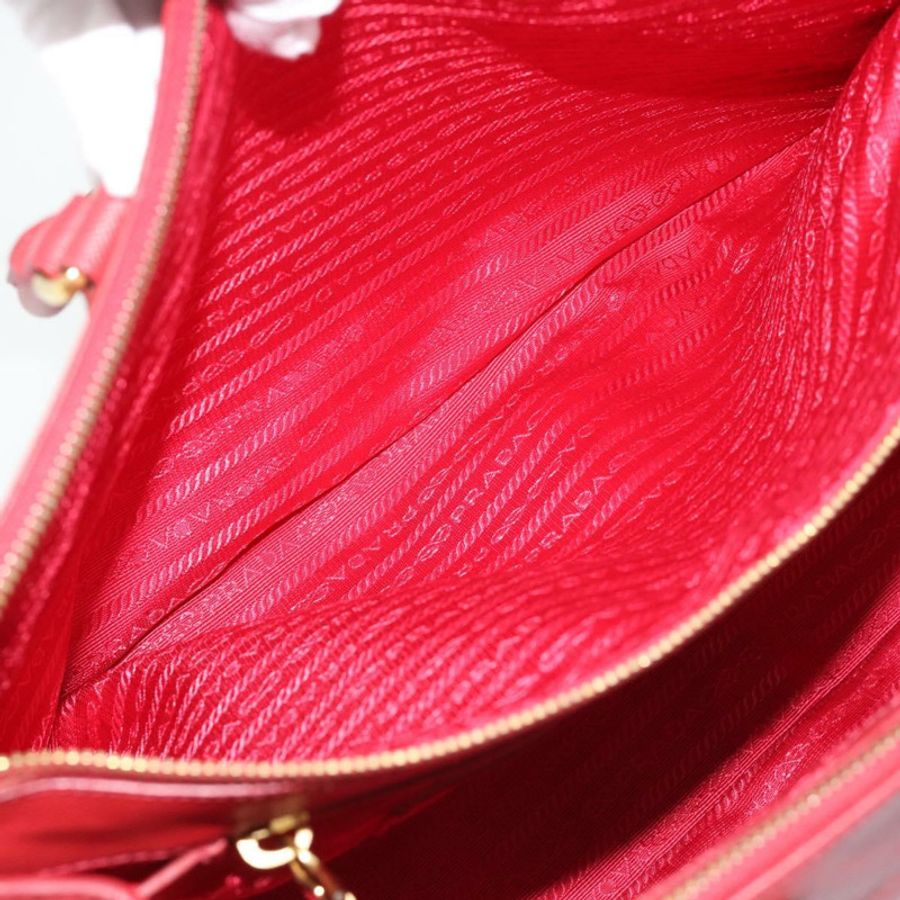 【日本直送】PRADA 手提包 Safiano 皮革 紅色 金色 Auth bs36426V-23