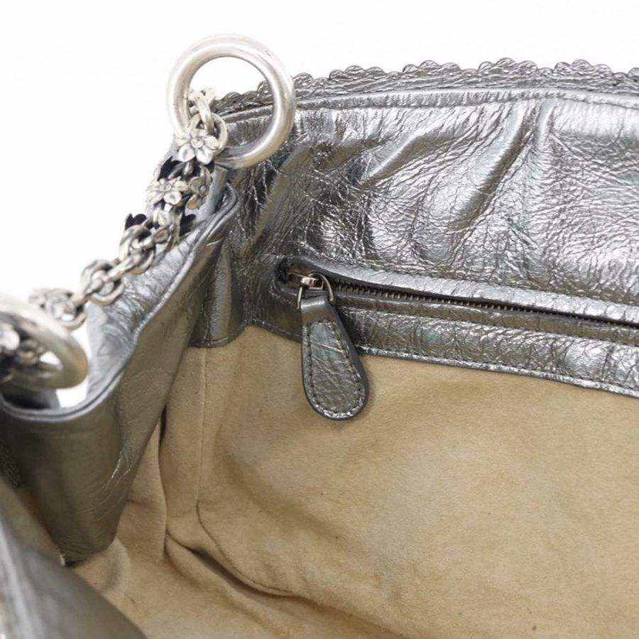 【日本直送】BOTTEGA VENETA INTRECCIATO 鏈條單肩包 皮革 銀色 正品 194867V-19
