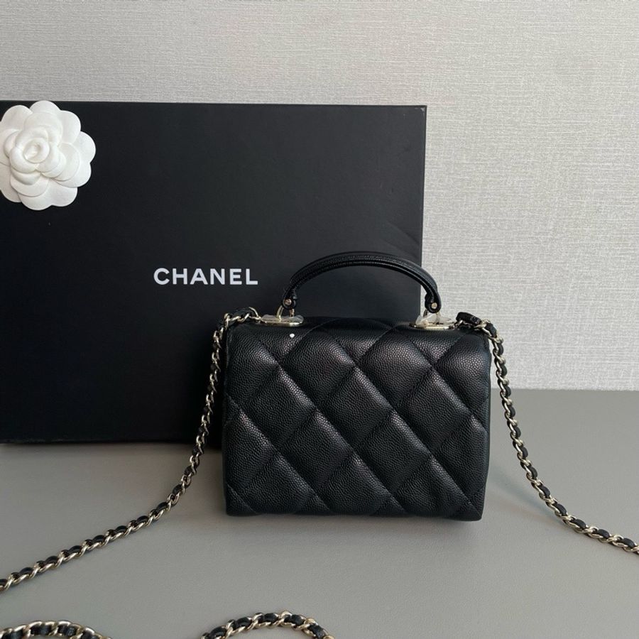 💎Chanel香奈兒|手柄mini牛奶盒子包荔枝皮金扣鏈條包|99新芯片款-4