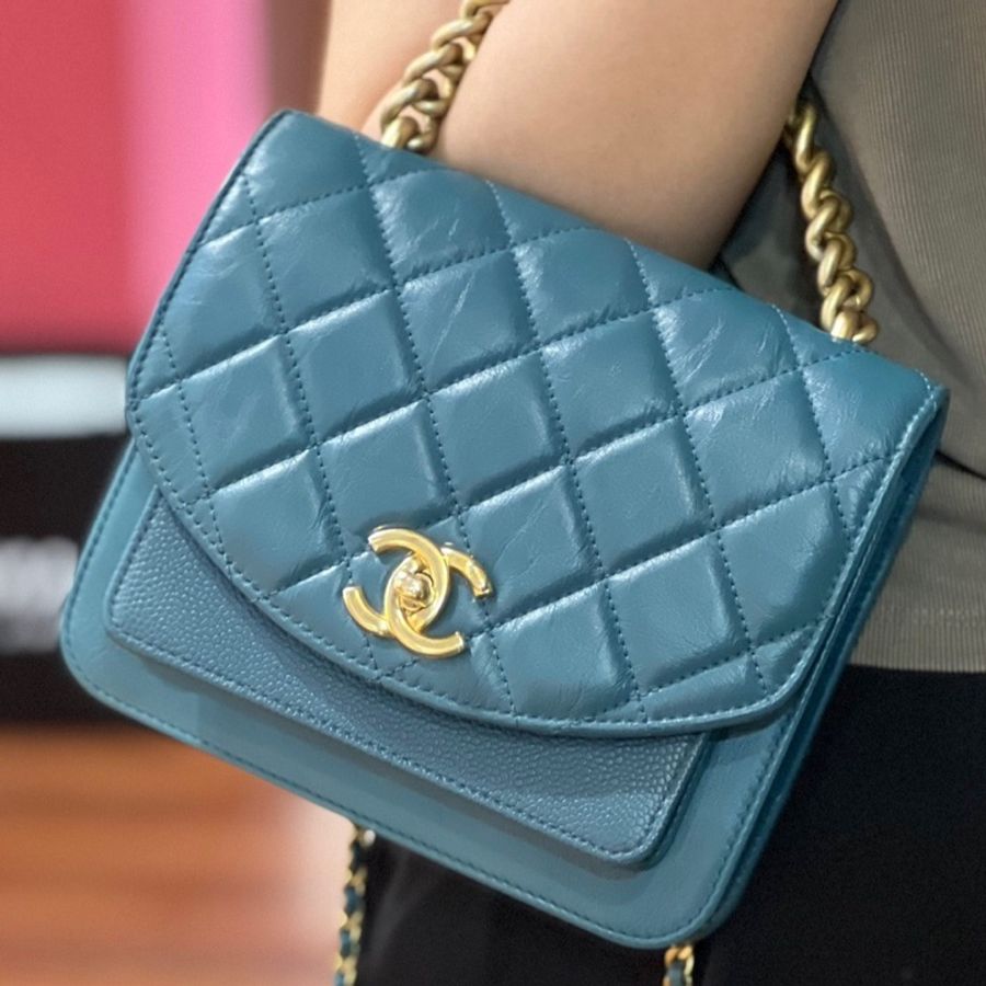 CHANEL香奈兒98 99新 孟買風琴斜挎包,荔枝皮咯,這只小可愛集風琴,方胖子,CF包型於一體-0