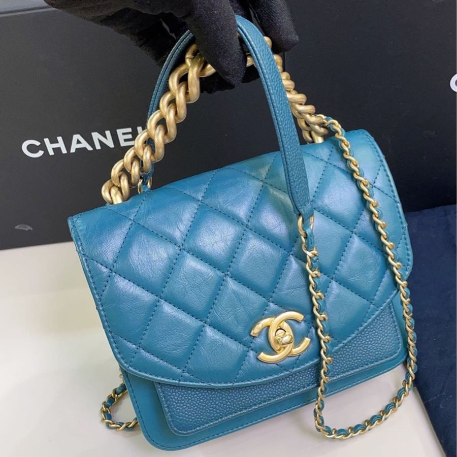 CHANEL香奈兒98 99新 孟買風琴斜挎包,荔枝皮咯,這只小可愛集風琴,方胖子,CF包型於一體-1