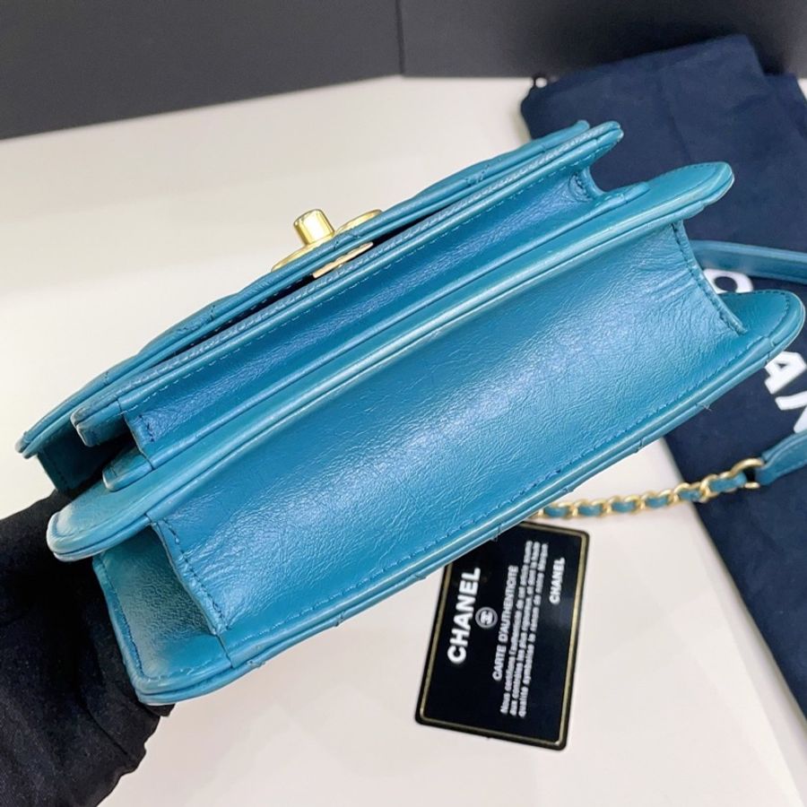 CHANEL香奈兒98 99新 孟買風琴斜挎包,荔枝皮咯,這只小可愛集風琴,方胖子,CF包型於一體-4