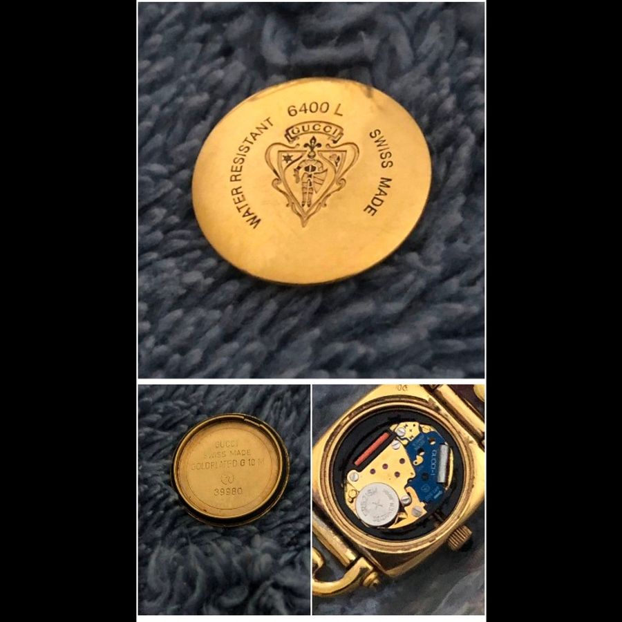 Gucci 鍍黃金錶身 正版 絕版老件 瑞士機芯 藍寶石水晶玻璃 生活防水 可正常使用 女石英錶 手圍17公分內 請看商品敘述-6
