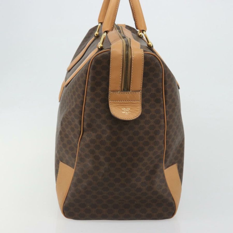 【日本直送】CELINE Macadam帆布波士頓包 PVC皮革 棕色 金色 正品 193560A-2