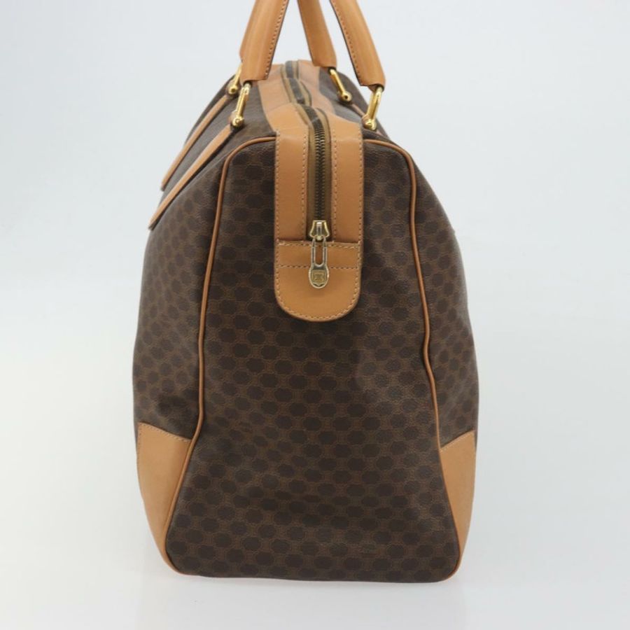 【日本直送】CELINE Macadam帆布波士頓包 PVC皮革 棕色 金色 正品 193560A-3