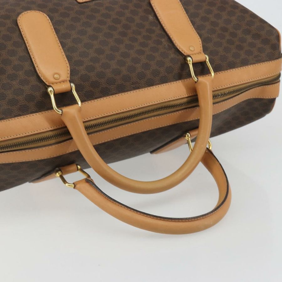 【日本直送】CELINE Macadam帆布波士頓包 PVC皮革 棕色 金色 正品 193560A-6