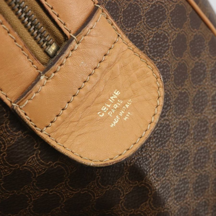 【日本直送】CELINE Macadam帆布波士頓包 PVC皮革 棕色 金色 正品 193560A-11