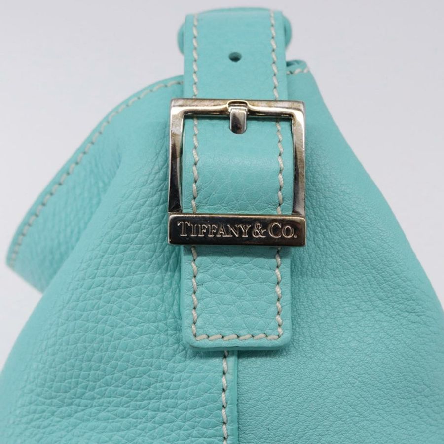 【日本直送】蒂芙尼 (TIFFANY&Co.) 單肩背包,皮革,土耳其藍,正品,貨號 193383V-16